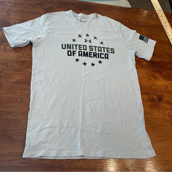 Under Armour gray United States of America T shirt size large tall - Picture 1 of 7
